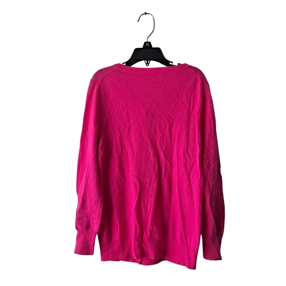 J. Crew Cardigan 100% Cashmere Crew Neck Long Sleeve Sweater Pink Womens Size XS
